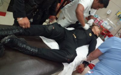 Agente policial resulta herido de proyectil de arma de fuego