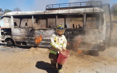 Delincuencia sale a relucir, tras incendio de bus en Totonicapán
