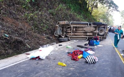 Un niño muerto y nueve heridos deja accidente en ruta Cito Zarco