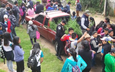 PNC y estudiantes reforestan en San Juan Ostuncalco