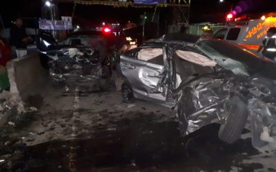 Velocidad y alcohol deja cinco heridos tras colisión vehicular