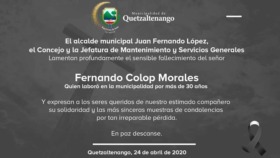 Muere a los 83 años el trabajador más longevo de Municipalidad de Quetzaltenango