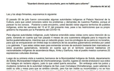 Autoridades ancestrales piden respeto al presidente Alejandro Giammattei