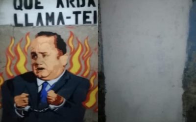 Artistas en Sololá denuncian represión por cubrir imagen del presidente Giammattei