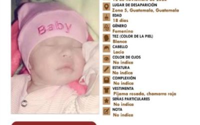 Activan alerta para ubicar a bebé de 18 días de nacida