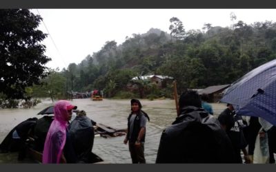 Personas atrapadas a causa de inundaciones en Cobán, Alta Verapaz