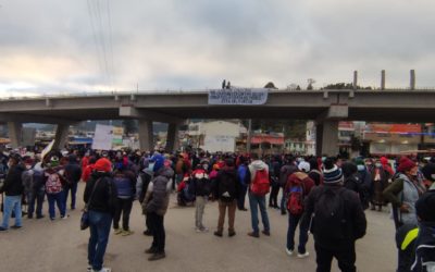 Bloqueo en Cuatro Caminos, Totonicapán, desde la madrugada de este miércoles