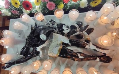 Cae y se destroza imagen de parroquia del señor de Esquipulas en Tapachula