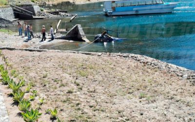 Helicóptero se desploma en el lago de Atitlán