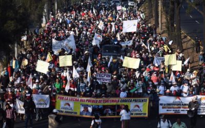 Codeca protesta en contra de la corrupción en el país y exige renuncia de presidente
