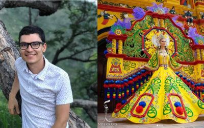 Joven zacapaneco diseñó el traje que usará mañana la quetzalteca Ivana Batchelor en Tailandia