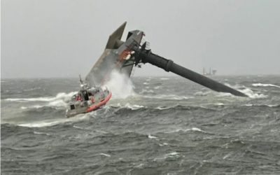 Se hundió un barco grúa frente las costas de Louisiana