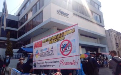 Protestan en Quetzaltenango por implementación de factura electrónica