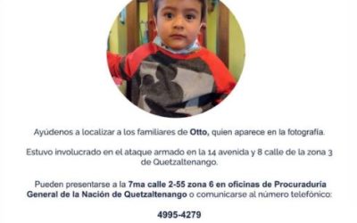 PGN pide apoyo para localizar a familiares de niño hallado en ataque armado