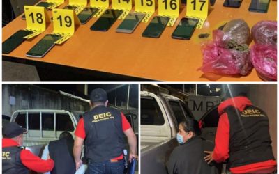 21 celulares, marihuana y un guardia capturado en allanamiento en centro carcelario en Quetzaltenango
