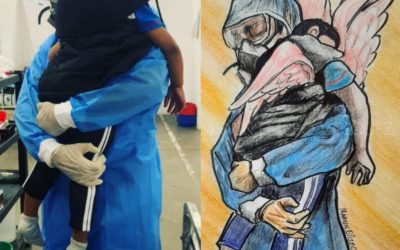 Conmovedora imagen: Médico abraza a niño con COVID-19 que extrañaba a su mamá