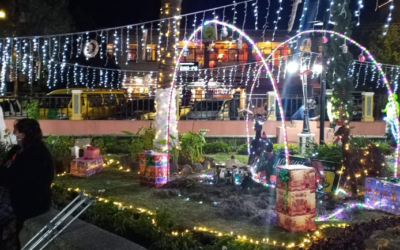 Iluminan parque de Sololá