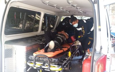 Joven arrollado cerca de pasarela en la ruta Interamericana