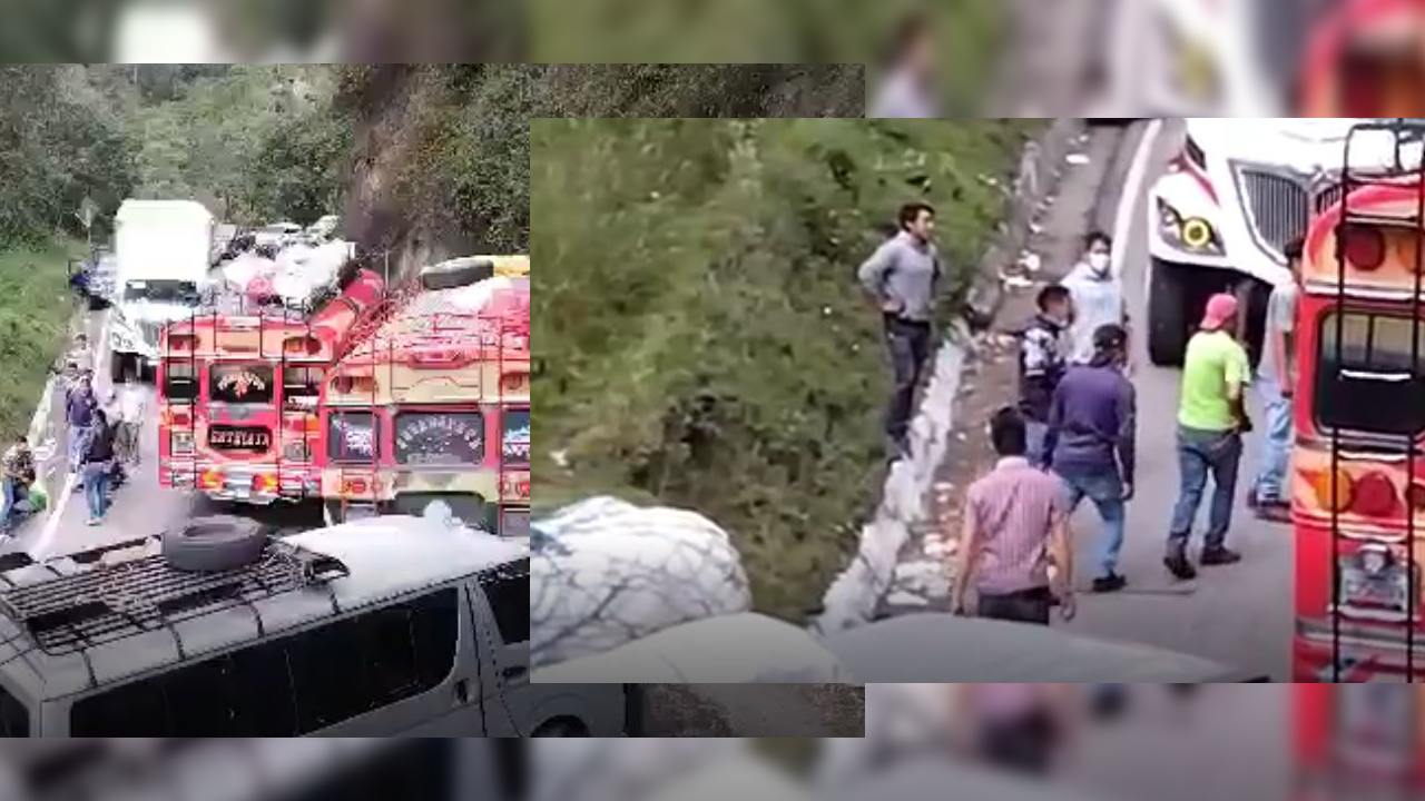 Se paraliza el tráfico en ruta a Chichicastenango, graban riña a la mitad de la carretera