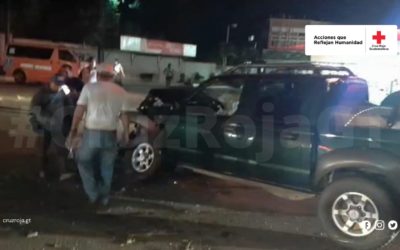 Colisión frontal en ruta al Pacífico, jurisdicción de Retalhuleu
