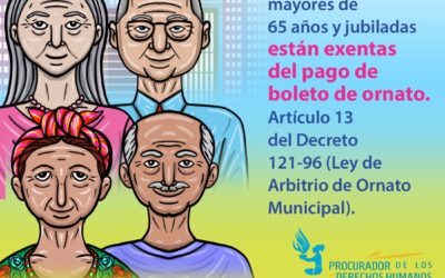 Personas mayores de 65 años están exoneradas de pagar boleto de ornato