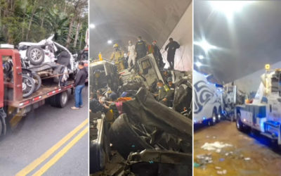 Mueren 8 personas y 33 resultan heridas tras un accidente de tránsito en un túnel de Colombia