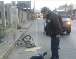 Ciclista arrollado en la zona 5 de Quetzaltenango