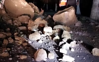 Bomberos informan sobre riesgo de caída de rocas en Sololá
