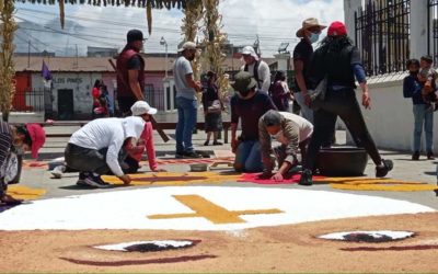 Alfombra envía mensaje de esperanza por pandemia del COVID-19
