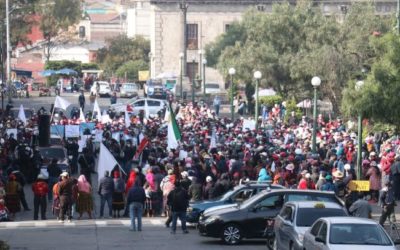 Cerca de 2 mil pobladores del Valle de Palajunoj manifiestan frente a la Muni de Xela