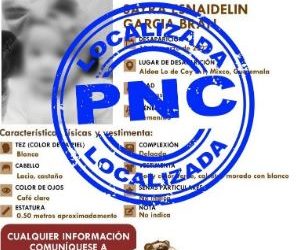 Rescatan en México a niña de 7 meses quien desapareció en Mixco