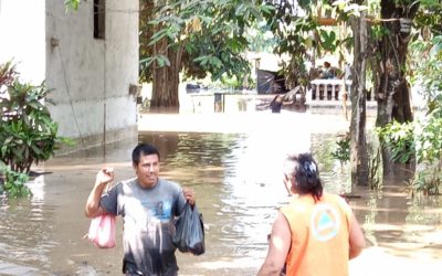 Viviendas afectadas por inundaciones en Suchitepéquez