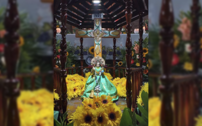 Todo listo para el cortejo procesional de la imagen del Santo Niño de la Cruz en La Esperanza, Quetzaltenango