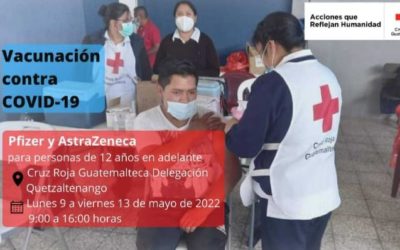 Cruz Roja Guatemalteca en Quetzaltenango instala puesto de vacunación