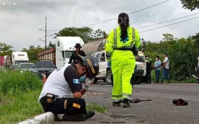 Bombero muere arrollado por vehículo pesado en Escuintla