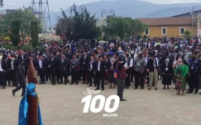 Organización de los 48 Cantones de Totonicapán realizan manifestación en la plaza San Miguel