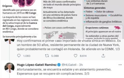 México confirma primer caso de viruela del mono en el país