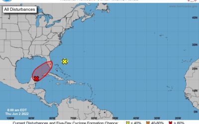Monitorean amplia zona de baja presión al Noreste de la Pinínsula de Yucatán