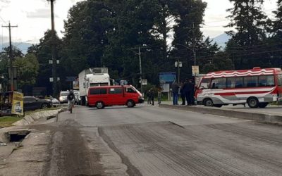 Bloquean varios puntos en la ciudad de Quetzaltenango