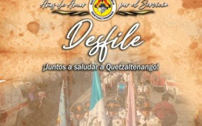 Organizan desfile por aniversario 62 de Bomberos Voluntarios de Xela