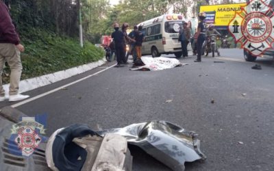 Dos jóvenes, quienes iban en motocicleta, mueren arrollados en Quetzaltenango