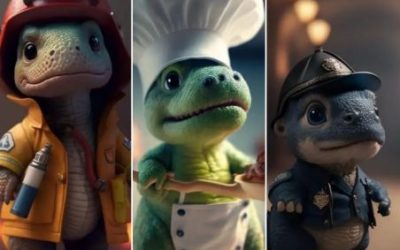 ¿Cuál es el origen de los dinosaurios con profesionales que se han viralizado?