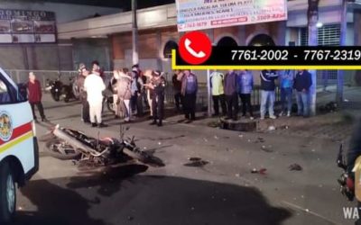 Tres heridos tras colisión de dos motocicletas