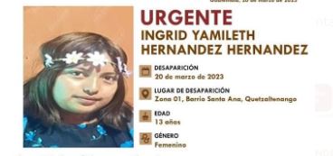 Activan, por segunda vez, Alerta Alba-Keneth para localizar a menor de edad