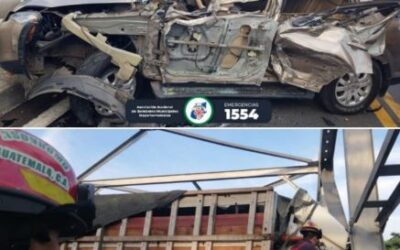 Colisión entre camión y vehículo liviano deja dos heridos