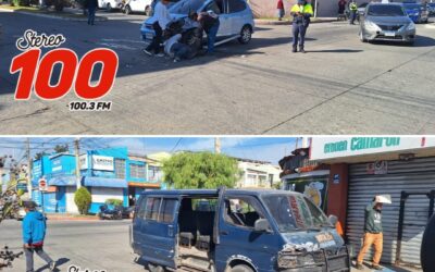 Nueve heridos en colisión de microbús y vehículo en la zona 3 de Xela