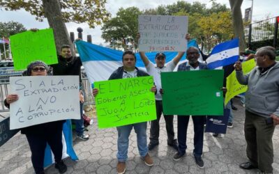Hondureños protestan ante la ONU por cancelación del tratado de extradición con Estados Unidos