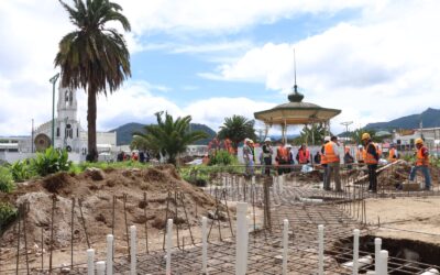 Supervisan avances de trabajos en parque Benito Juárez