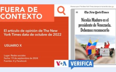 The New York Times no publicó en 2024 que Nicolás Maduro es el presidente de Venezuela y “debemos reconocerlo”