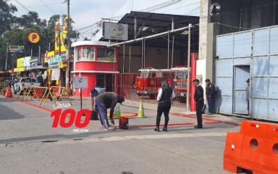 Señalizan en carril de salida de unidades de Bomberos Voluntarios